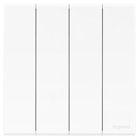 罗格朗开关插座面板 画采系列陶瓷白86型暗装清单报价 四位单控