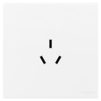 罗格朗开关插座面板 画采系列陶瓷白86型暗装清单报价 10A三孔