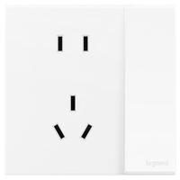 罗格朗开关插座面板 画采系列陶瓷白86型暗装清单报价 10A五孔带开（仅控制） 插座