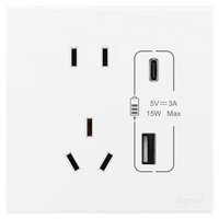 罗格朗开关插座面板 画采系列陶瓷白86型暗装清单报价 五孔带ype A+C USB