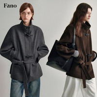 fano studios范洛Fano 牛角扣毛呢外套女2025秋冬季设计通勤小个子短款呢大衣