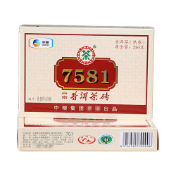 中茶 云南普洱茶 7581经典标杆熟茶砖 2019年 250g/单片装