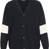 ZARA 男式时尚潮流V领拼色修身纯棉针织开衫