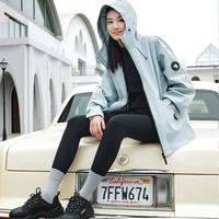 探路者 春秋户外男女通款单层冲锋衣宽松防风连帽户外徒步越野登山服外套