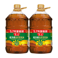 luhua 鲁花 低芥酸浓香菜籽油5.7Lx2 非转基因 粮油 食用油