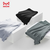 猫人 男士内裤3条装无痕全棉中腰平角裤石墨烯