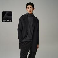 太平鸟 男士羊毛大衣 中长款单排扣翻领