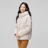 雪中飞2025冬羽绒服女短款过冬小个子百搭连帽保暖 米灰色|8075 3XL /180/100A