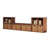 盛耐钢制包豪斯中古风手办展示柜自由组合格子书柜环保无甲醛铁艺书架 12格柜-高701*长2800*深300mm