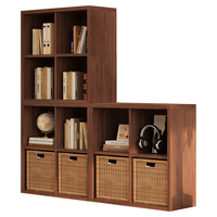 盛耐钢制包豪斯中古风格子书架书房客厅收纳柜开放式组合书柜 12格柜-高1409*长1400深300mm