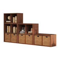 盛耐钢制包豪斯中古风玄关分层置物架儿童格子模块书柜玩具收纳柜子 12格柜-高1051*长2100*深300mm