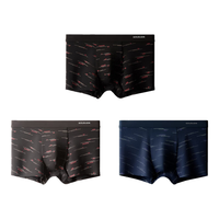 金利来内裤男 莫代尔透气男士四角裤吸汗排湿平角裤男净色短裤衩男3条装 A款-炭灰、银灰、秘境紫 XXXL(185/110)