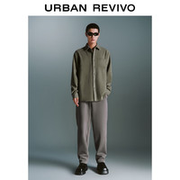 UR2025秋季男装简约休闲松紧腰抽绳锥形裤UMY650024+ 深灰 34