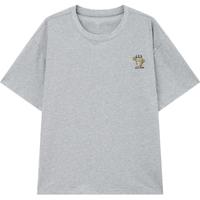 Gap 盖璞 女装2024夏季新款纯棉刺绣印花圆领短袖T恤休闲百搭上衣474194 灰色 S