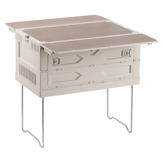 友耐户外收纳箱露营整理野餐炊桌板汽车后备箱载多功能折叠展开支架 简易置物架【军绿】