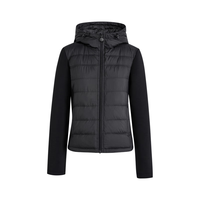 阔色黑色拼接修身连帽羽绒服显瘦2025秋冬季新款女短款上衣厚外套 黑色