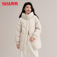 鸭鸭羽绒服 通勤中长款加厚保暖连帽外套