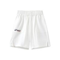 亚瑟士（asics）童装2024年夏儿童轻薄柔软运动休闲短裤精致百搭332241095072 10本白 110