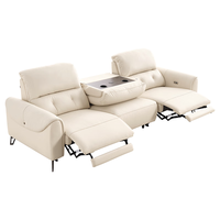 QuanU 全友 102952A 多功能真皮电动沙发 左1功能位+中1+右1功能位 奶油白