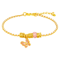 金至尊黄金手链蝶舞翩翩999足金古法手串古巴链送礼生日礼物计价 6.75克