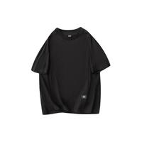 Gap 盖璞 男女装2024夏季水洗棉拼接网眼圆领短袖T恤宽松上衣877416 黑色 M