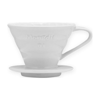Mongdio手冲咖啡陶瓷滤杯v60过滤漏斗咖啡过滤器01号白色 陶瓷滤杯01号-白色