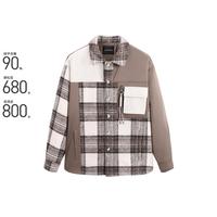 太平鸟 男士格纹拼接羽绒服