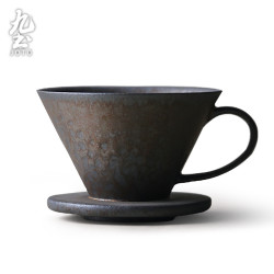 九土 日式手工鎏金咖啡滤杯 复古套装 V60手冲杯