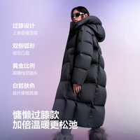 波司登（BOSIDENG）25羽绒服女过膝长款90绒泡芙高充绒遮肉显瘦冬厚款外套 幻夜黑-自然光|8633-趋势 M 165/88A充绒量308g 体重约120-130斤（卡码拍小）