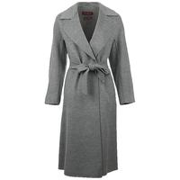MAXMARA Studio系列浴袍式系带长款女士羊毛混纺大衣外套