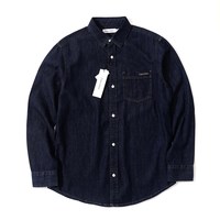 卡尔文·克莱恩 凯文克莱纯色简约宽松牛仔衬衫纯棉外套男