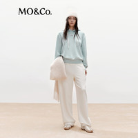 MO&Co.【active系列】卫衣2025冬高克重棉质双面磨毛连帽MBE4SWS001 冰灰蓝色 S /160