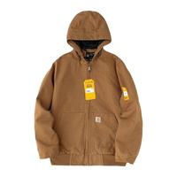 carhartt男士复古拉链连帽棉服宽松休闲保暖外套潮春秋款