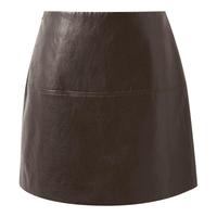 三彩 【ibudu系列】2025冬季摩登A字短裙PU皮质半身裙女