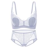 爱慕【氧气小花瓣】套装礼盒蕾丝无钢圈薄款净痕软支撑内衣内裤礼盒// 藤蓝 160 (A70/A75/B70/B75/C70/C75)