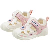 迷你巴拉 MINI BALA 童鞋儿童学步鞋夏季宝宝男女童透气耐磨防滑镂空休闲鞋子 米/粉 16码 脚长11.3-12.0cm