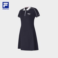 FILA 官方女子连衣裙2025夏新款网球运动简约基础短袖POLO裙
