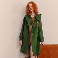 Teenie Weenie 【绵羊毛】毛呢大衣女英伦学院风毛呢保暖中长款大衣外套