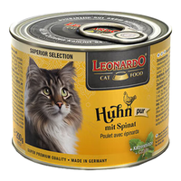 小李子(LEONARDO)猫罐头主食罐经典鸡肉配方菠菜鸭肉胡萝卜鳟鱼猫湿粮食品经典系列 鸡肉菠菜口味200g 三罐