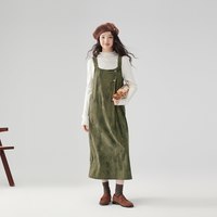 ONE MORE 女士复古印花背带裙 A1YA5320J03