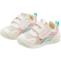 迷你巴拉 MINI BALA 童鞋儿童学步鞋夏季宝宝单网透气耐磨休闲百搭跑步鞋 米/粉 16码 脚长11.3-11.8cm