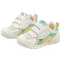 迷你巴拉 MINI BALA 童鞋儿童学步鞋夏季宝宝单网透气耐磨休闲百搭跑步鞋 米/绿 20码 脚长13.3-13.8cm