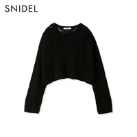 SNIDEL 秋冬 女士复古钩花镂空圆领长袖针织上衣 SWNT234059
