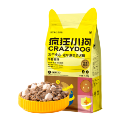 疯狂小狗 小耳朵冻干夹心老年犬狗粮泰迪比柯基熊小型犬通用 牛骨高汤老年4.5kg