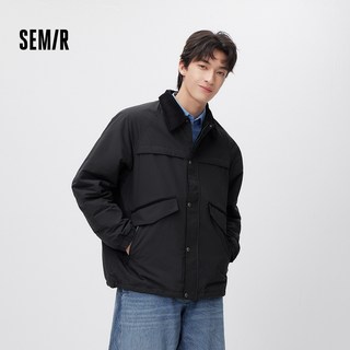 森马棉服男春季轻质猎装撞色灯芯绒外套户外宽松翻领温暖轻盈上衣