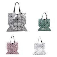 CLEVER & KETCH几何菱格包包女包大容量托特包购物袋通勤大包女士手提包 幻彩白