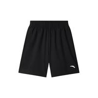 ANTA安踏儿童裤子男大童跑步五分裤夏季透气梭织速干运动短裤A352425301 梦幻黑-2 160