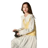 唐狮娃娃领连衣裙女秋冬两件套装裙冬季马甲套装裙子女装长裙