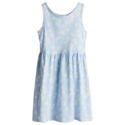 H&M HM童装女童2025春季洋气可爱无袖圆领印花棉质微喇裙1157735