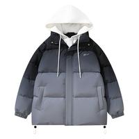 回力棉衣男士外套冬季2024加绒厚渐变青少年男生连帽棉服棉袄